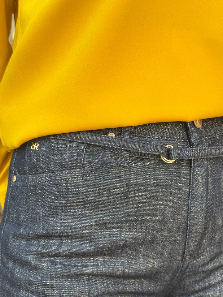 Hose Sventy Belt Golden Lurex Denim