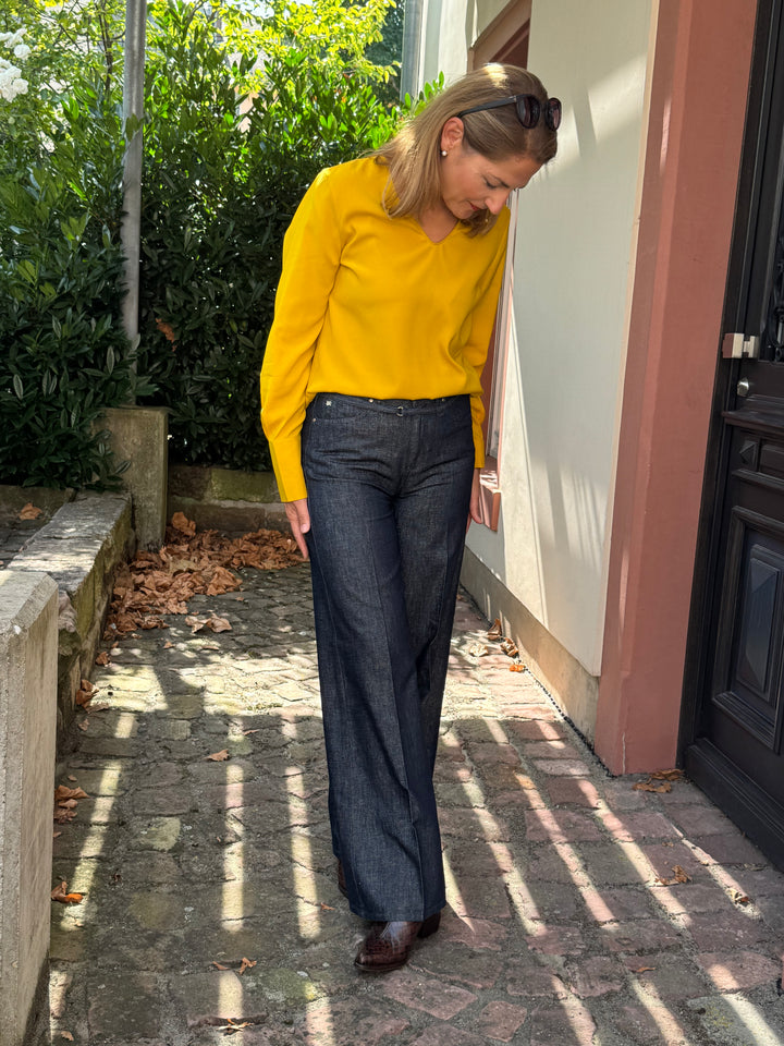 Hose Sventy Belt Golden Lurex Denim