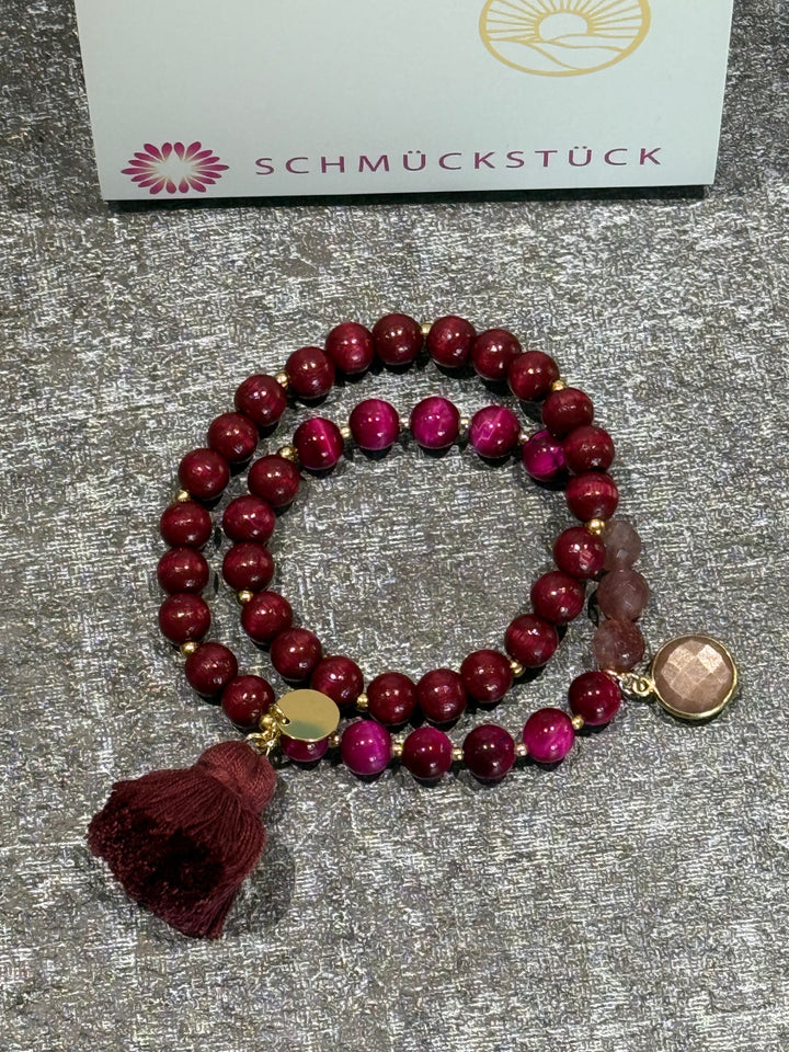 Armband Mala Twin Burgundy