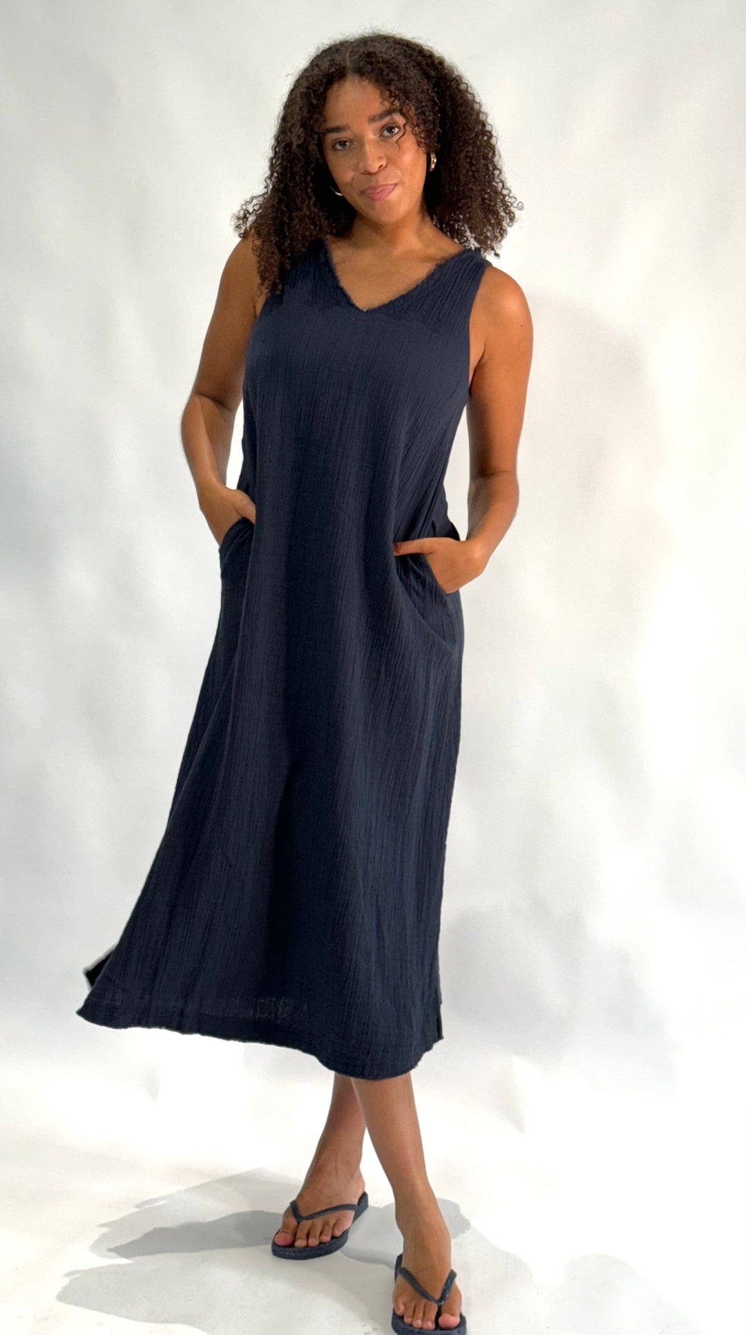 Muslin Maxi-Kleid ohne Arm