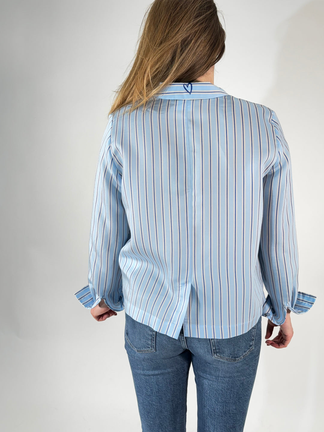 Gestreifte Bluse mit Kordelzug