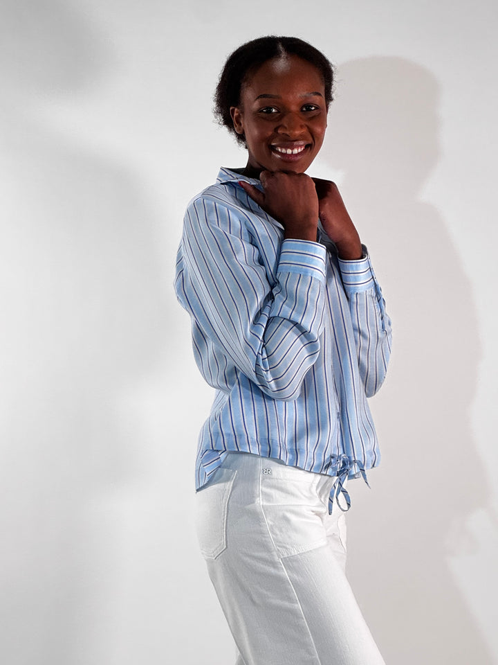 Gestreifte Bluse mit Kordelzug