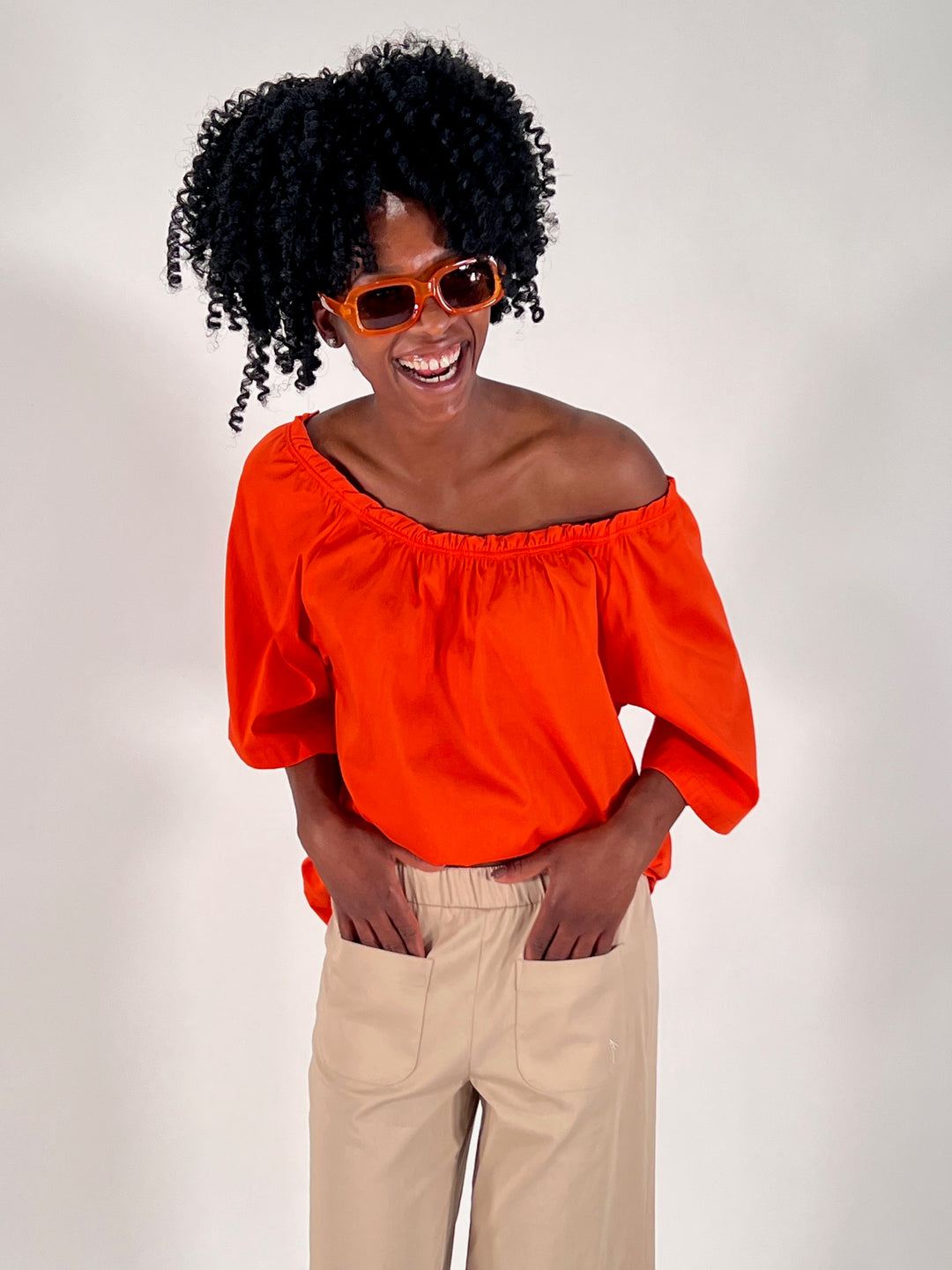 Carmen Bluse in Chili