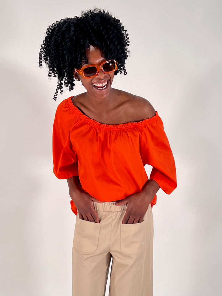 Carmen Bluse in Chili