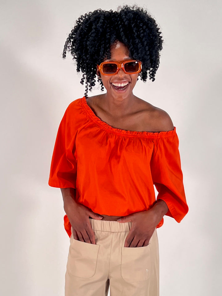 Carmen Bluse in Chili
