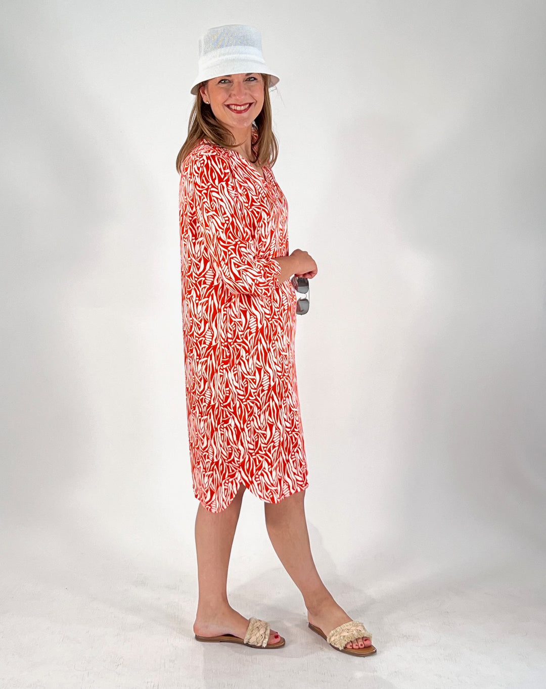 Viskose-Kleid mit V-Neck