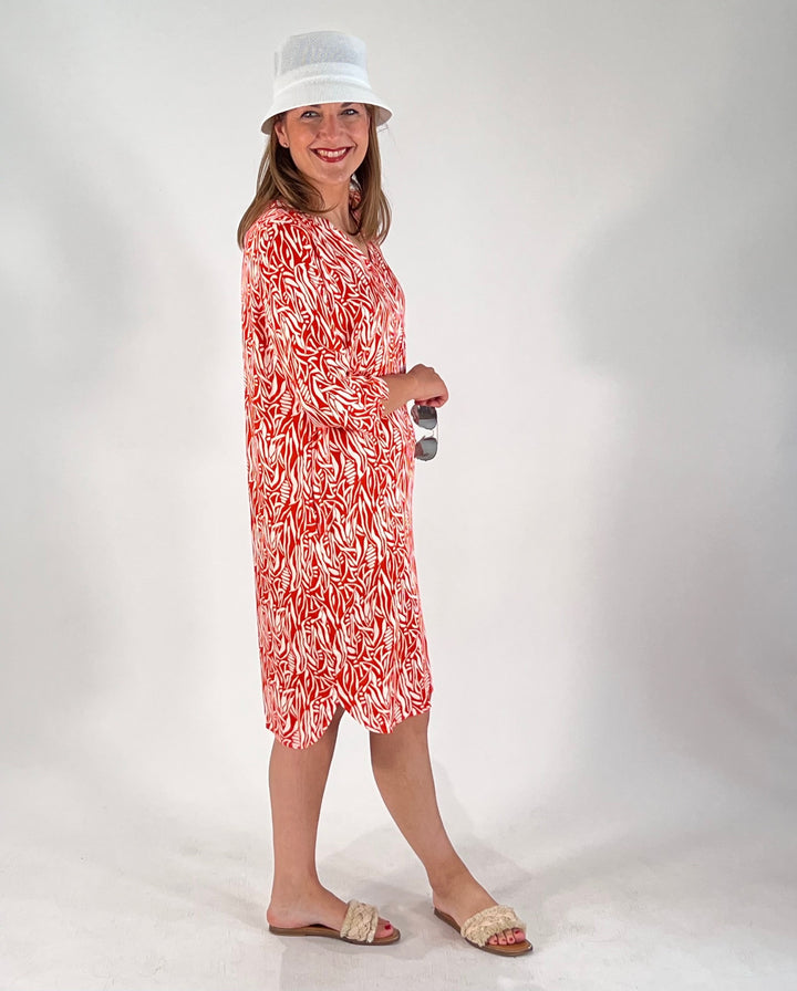 Viskose-Kleid mit V-Neck