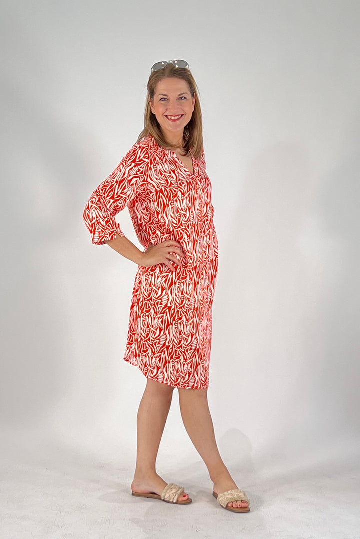 Viskose-Kleid mit V-Neck