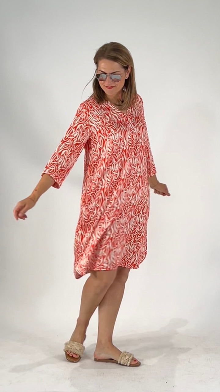 Viskose-Kleid mit V-Neck