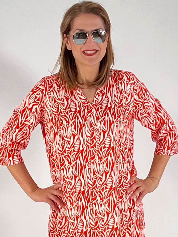 Viskose-Kleid mit V-Neck