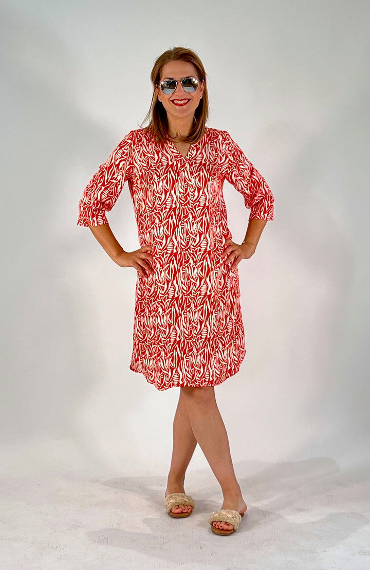 Viskose-Kleid mit V-Neck
