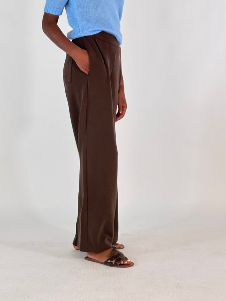Jersey Hose Wideleg in Choc