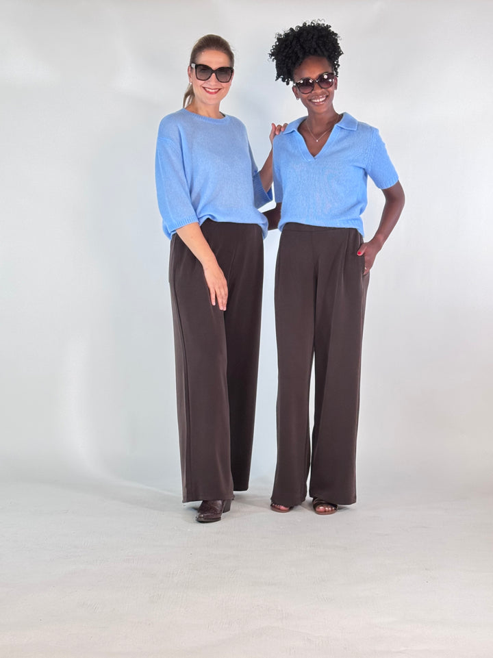 Jersey Hose Wideleg in Choc