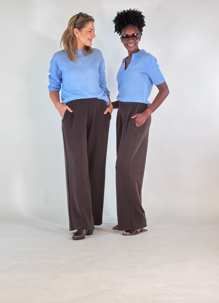 Jersey Hose Wideleg in Choc