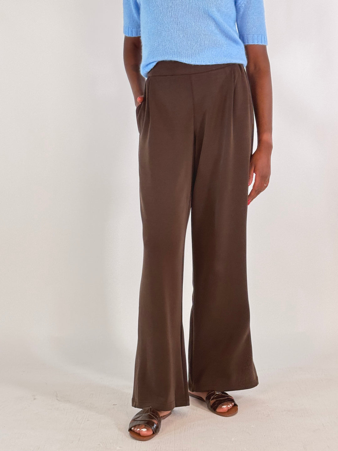 Jersey Hose Wideleg in Choc