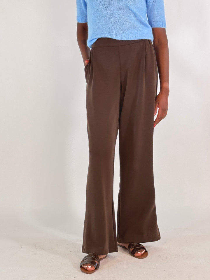 Jersey Hose Wideleg in Choc