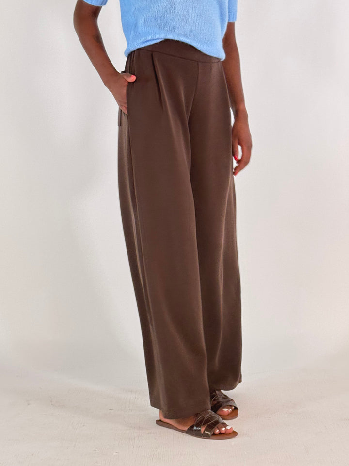 Jersey Hose Wideleg in Choc