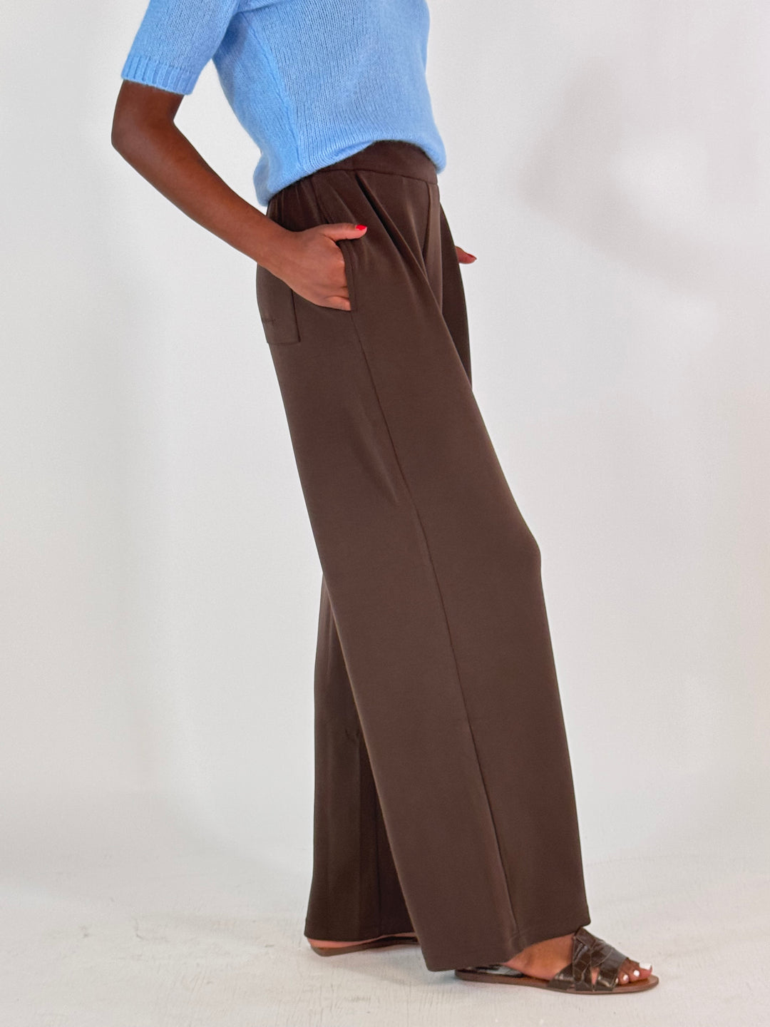 Jersey Hose Wideleg in Choc
