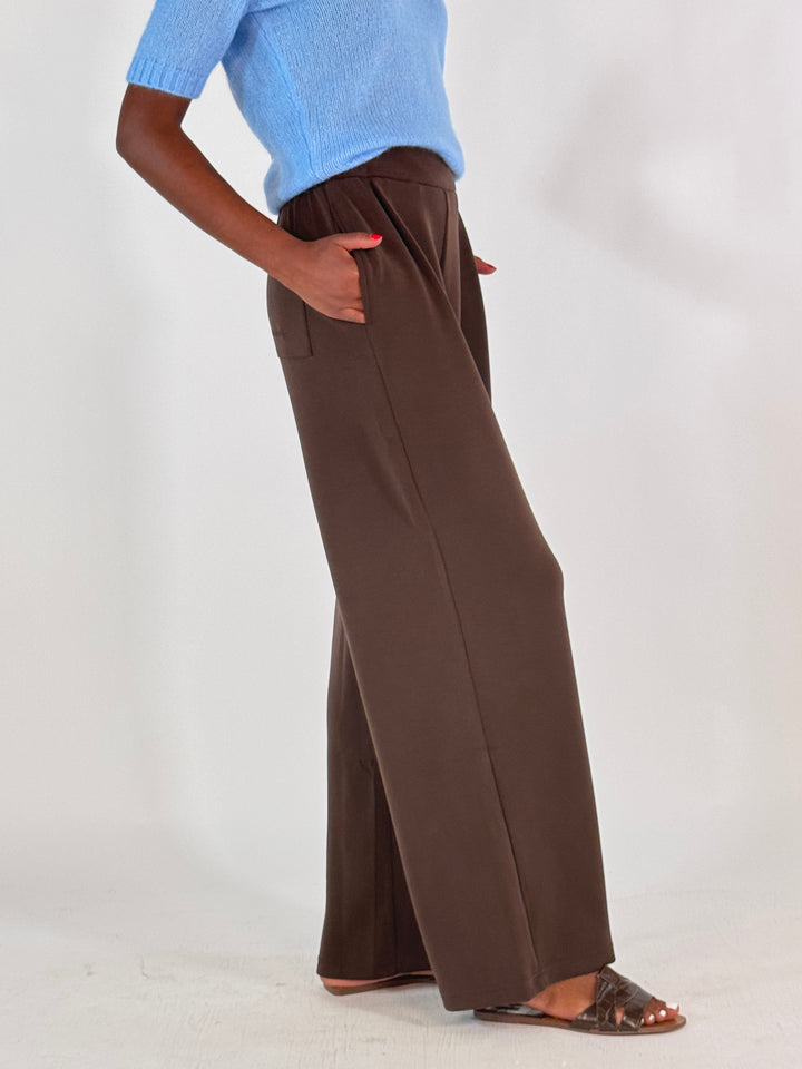Jersey Hose Wideleg in Choc