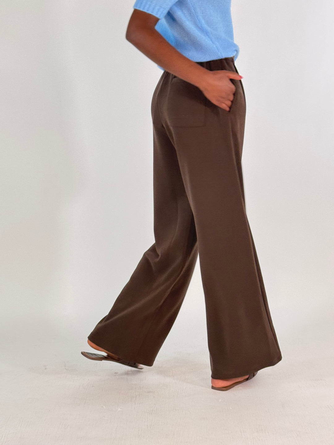 Jersey Hose Wideleg in Choc