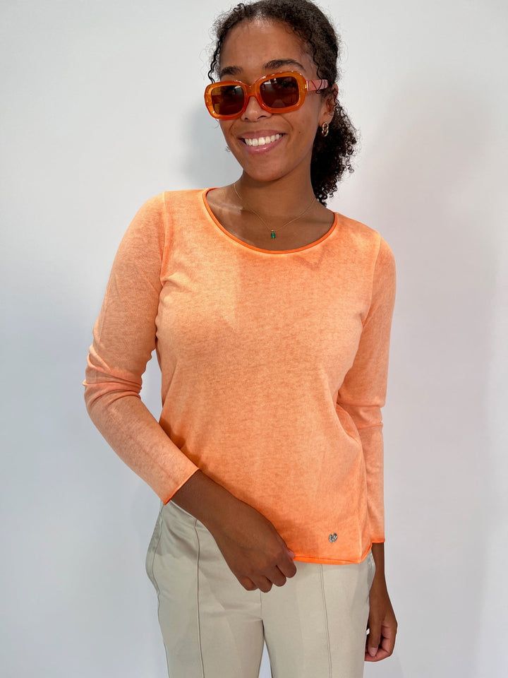 Langarm Basic-Shirt Knit mit Farbverlauf
