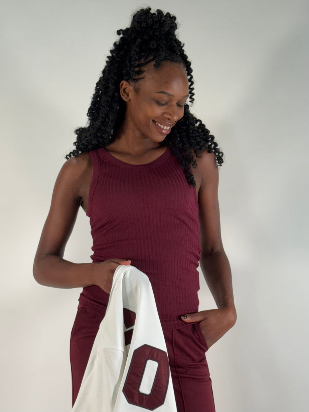 Tanktop Rib Bordeaux