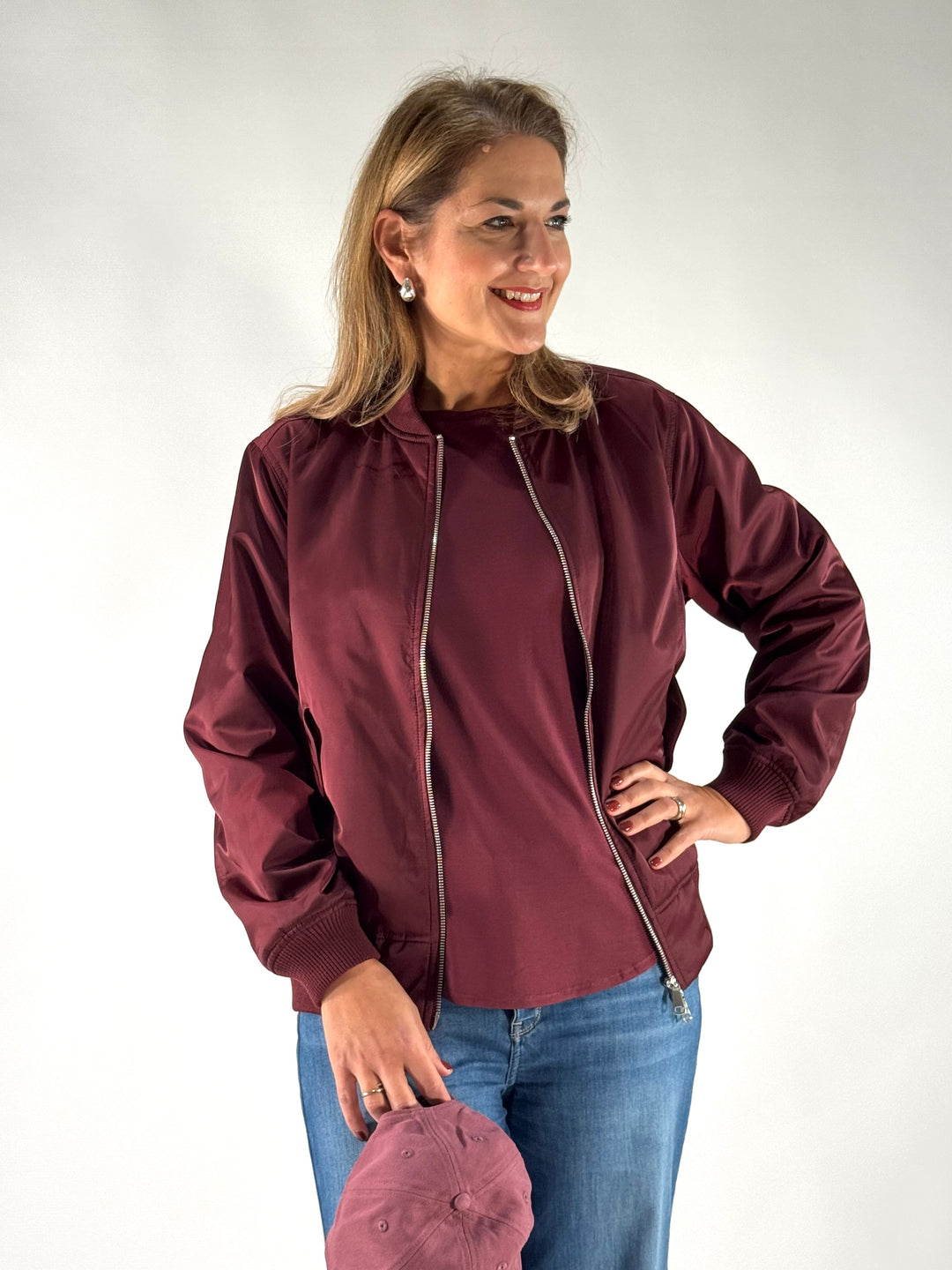 Bomber-Jacke Bordeaux