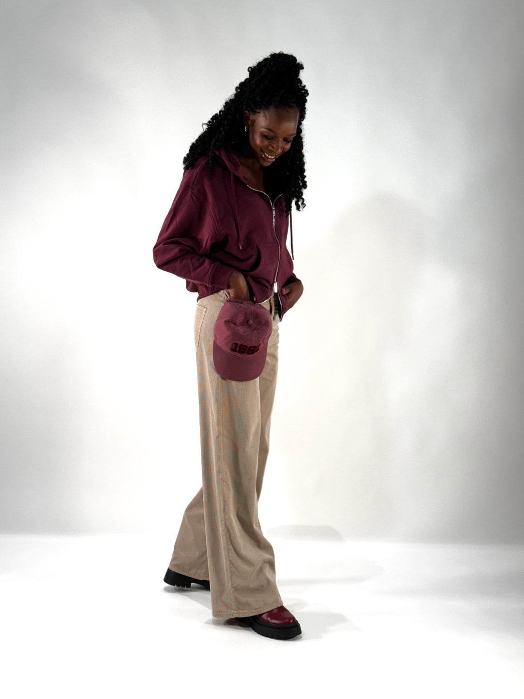 Sweat-Jacke Bordeaux