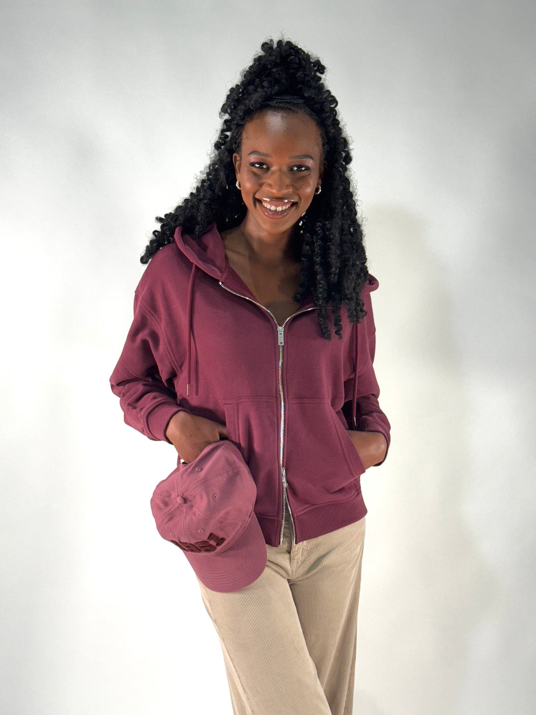 Sweat-Jacke Bordeaux