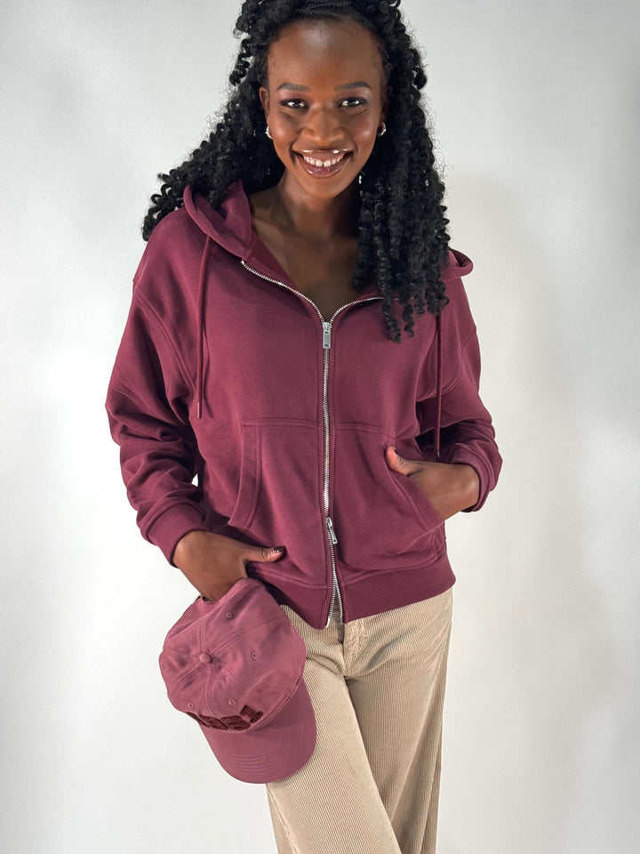 Sweat-Jacke Bordeaux