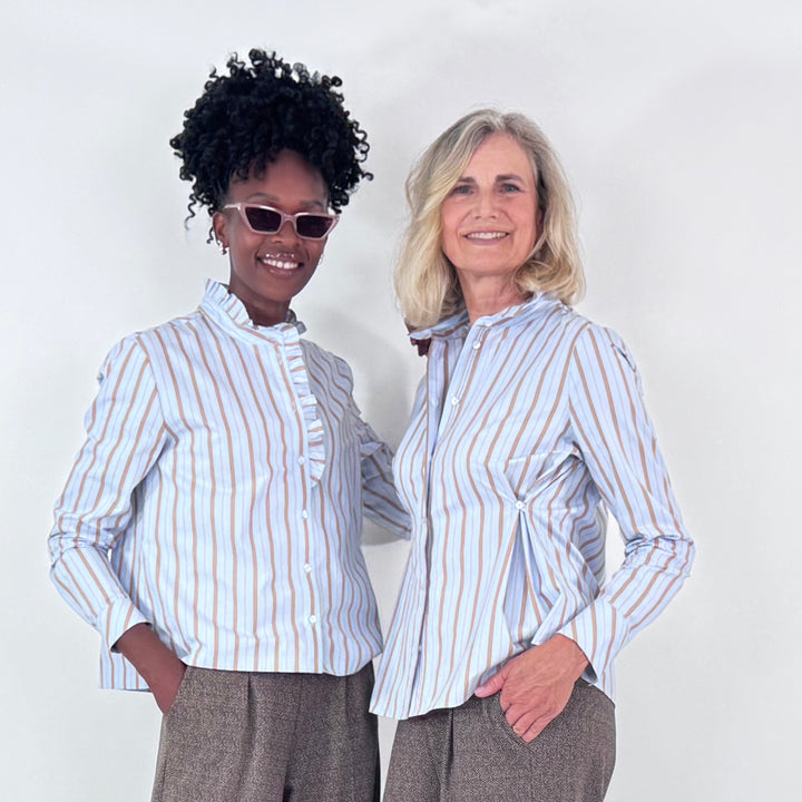 Bluse gestreift mit Rüschen-Details