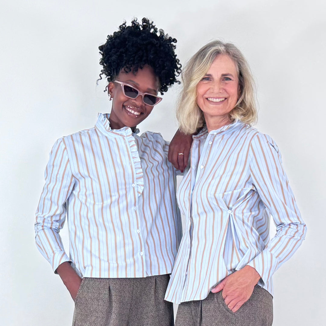 Bluse gestreift mit Rüschen-Details