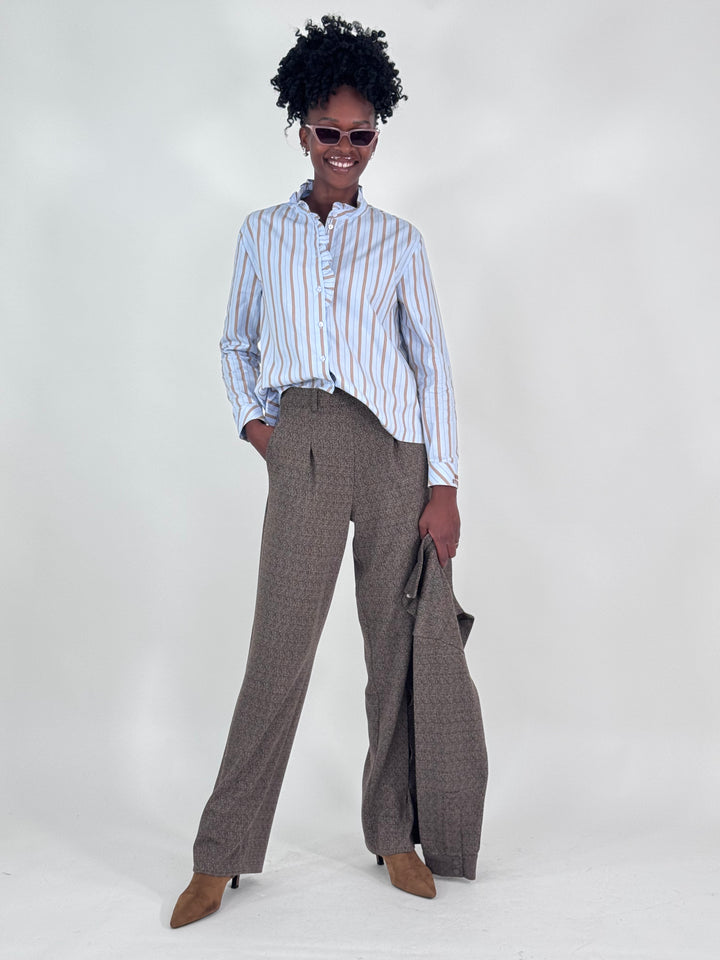 Bluse gestreift mit Rüschen-Details