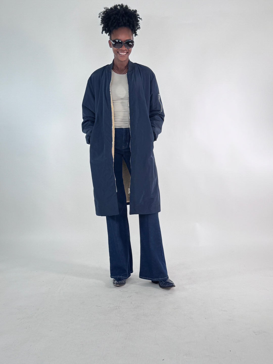 Mantel im Blouson-Style