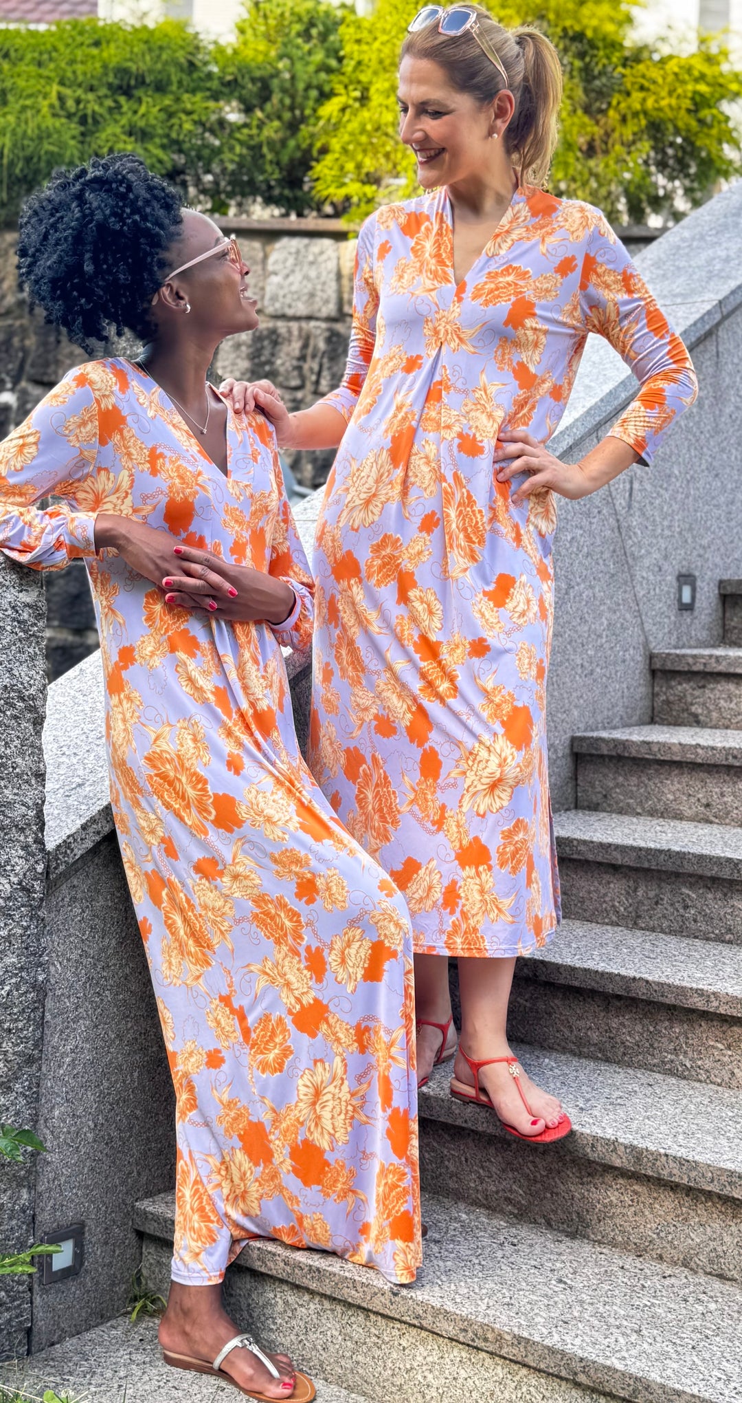 Maxi-Kleid Milu -  Fleurs Orange