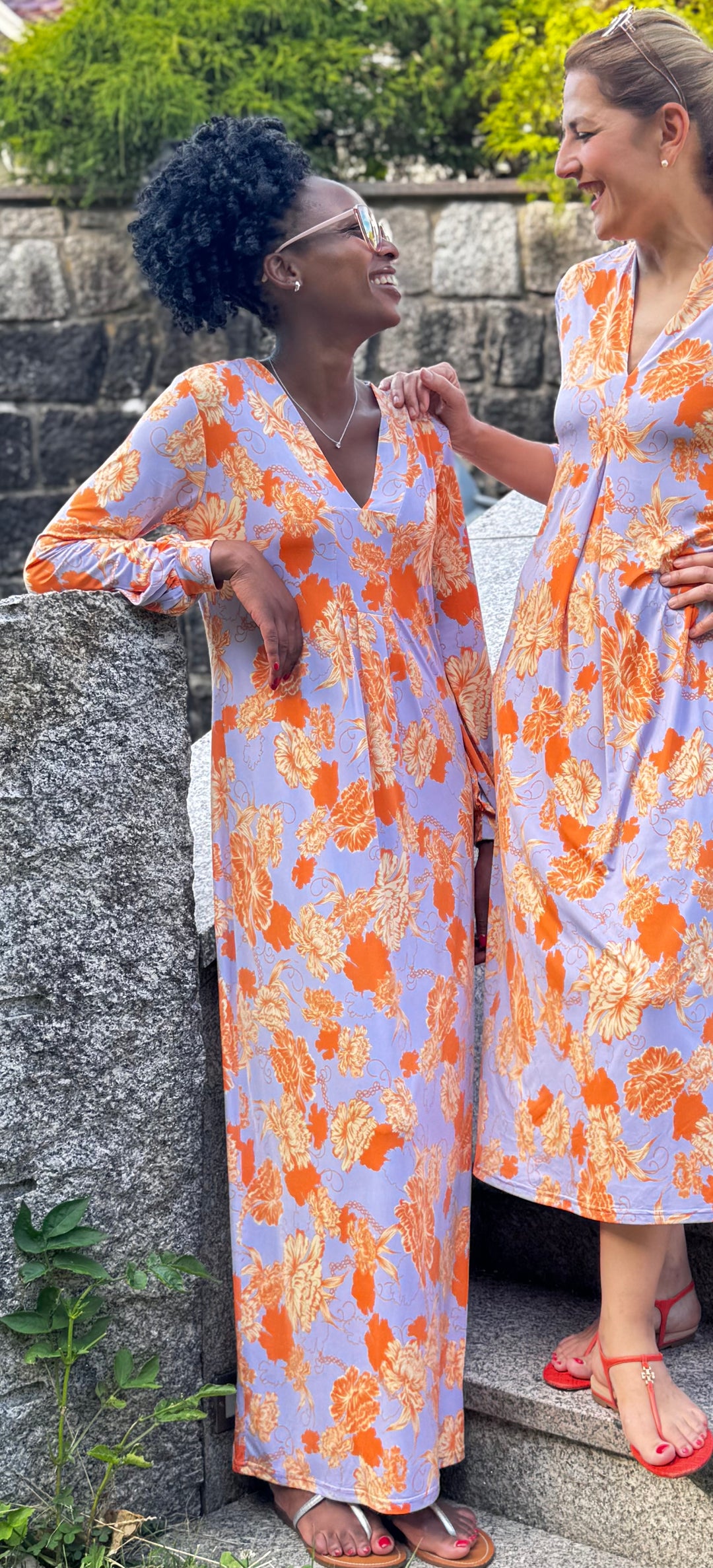 Maxi-Kleid Milu -  Fleurs Orange