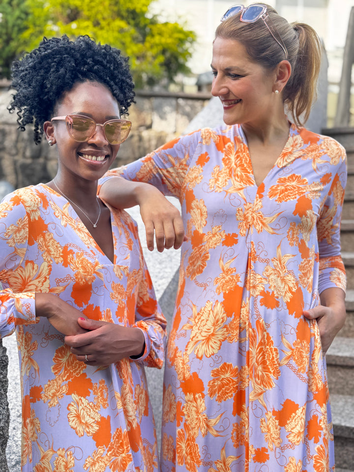 Maxi-Kleid Milu -  Fleurs Orange