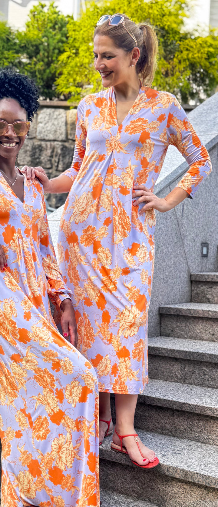 Midi-Kleid Happy - Fleur Orange