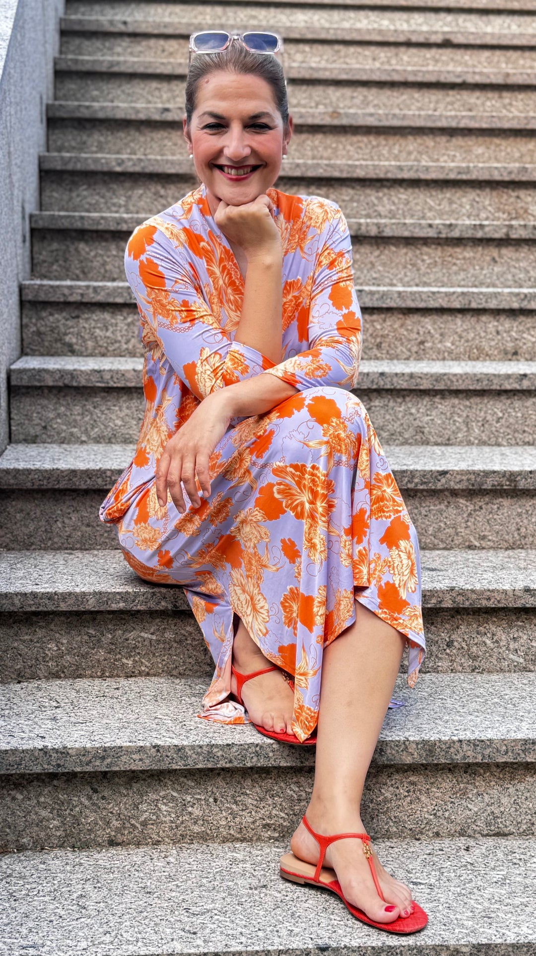 Midi-Kleid Happy - Fleur Orange