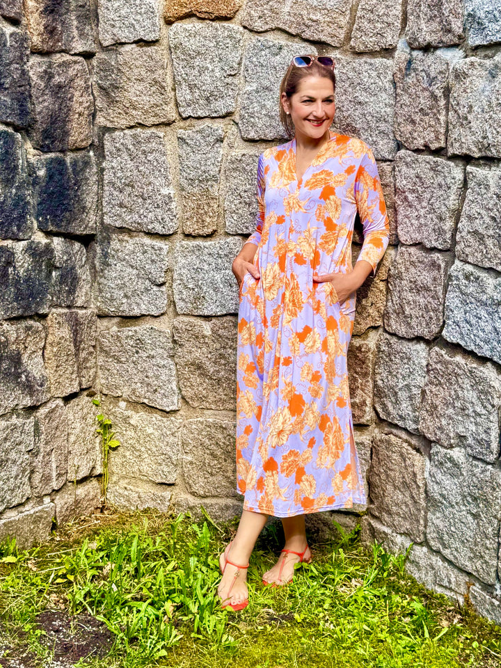Midi-Kleid Happy - Fleur Orange