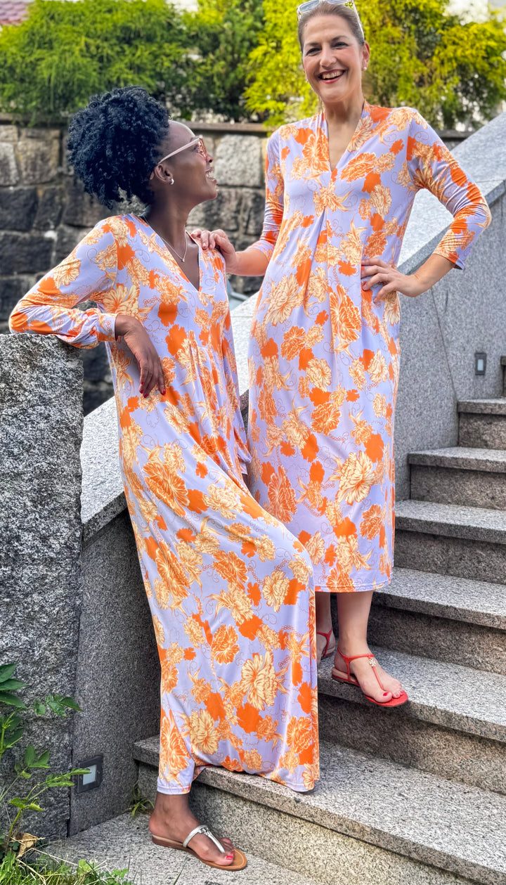 Midi-Kleid Happy - Fleur Orange
