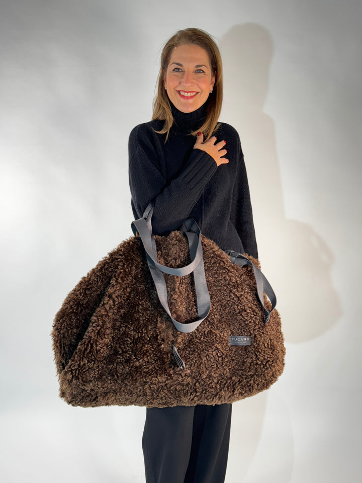 Big Shopper mit Schaf-Fell-Effekt