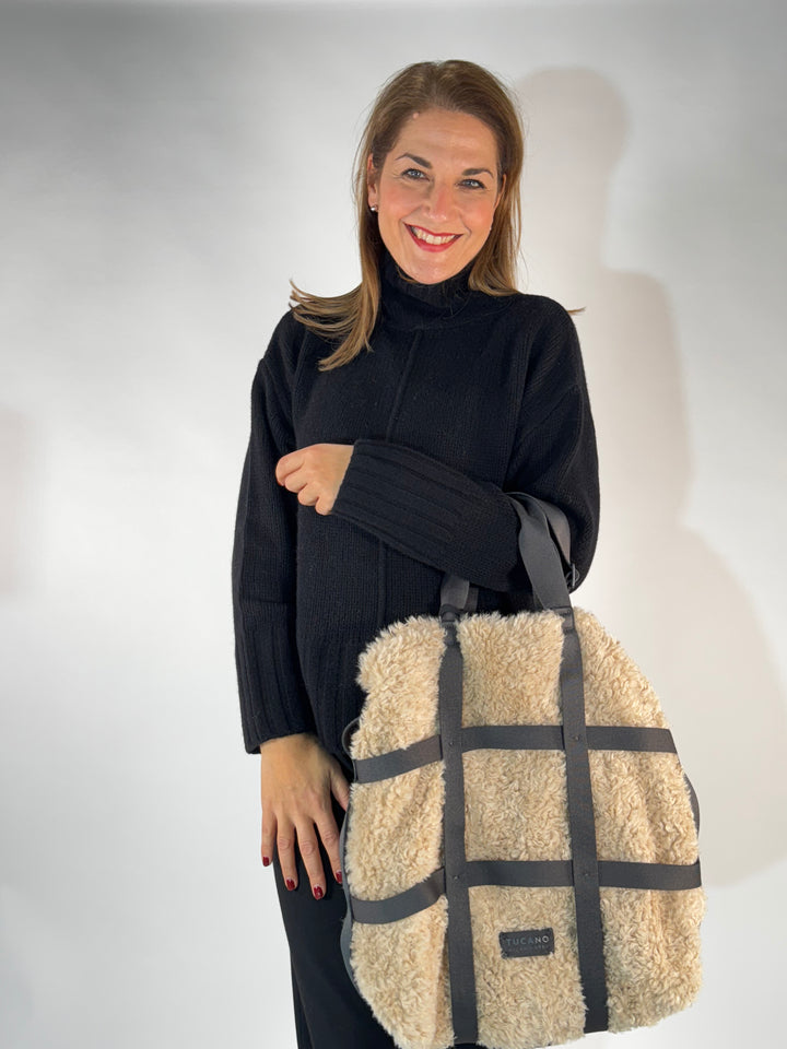 Shopper Fur in Gitter-Optik