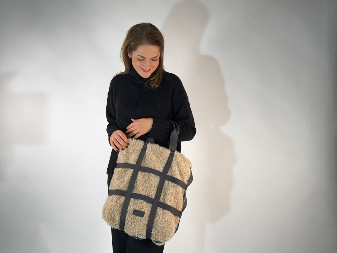 Shopper Fur in Gitter-Optik