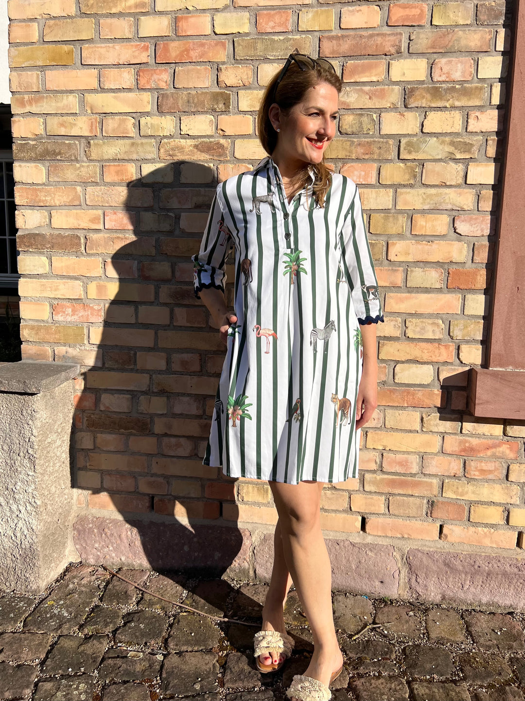 Polo-Kleid Safari mit Streifen