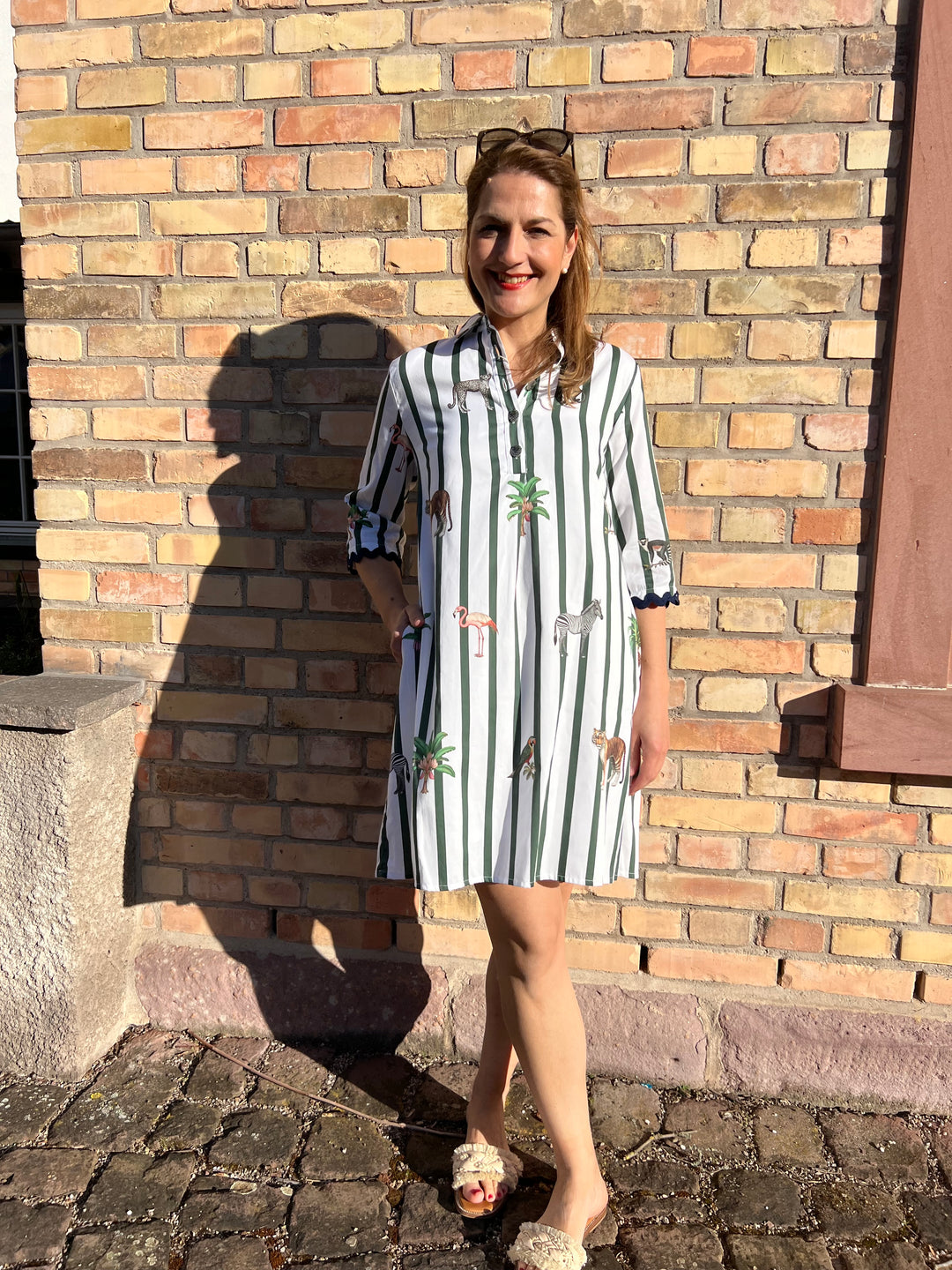 Polo-Kleid Safari mit Streifen