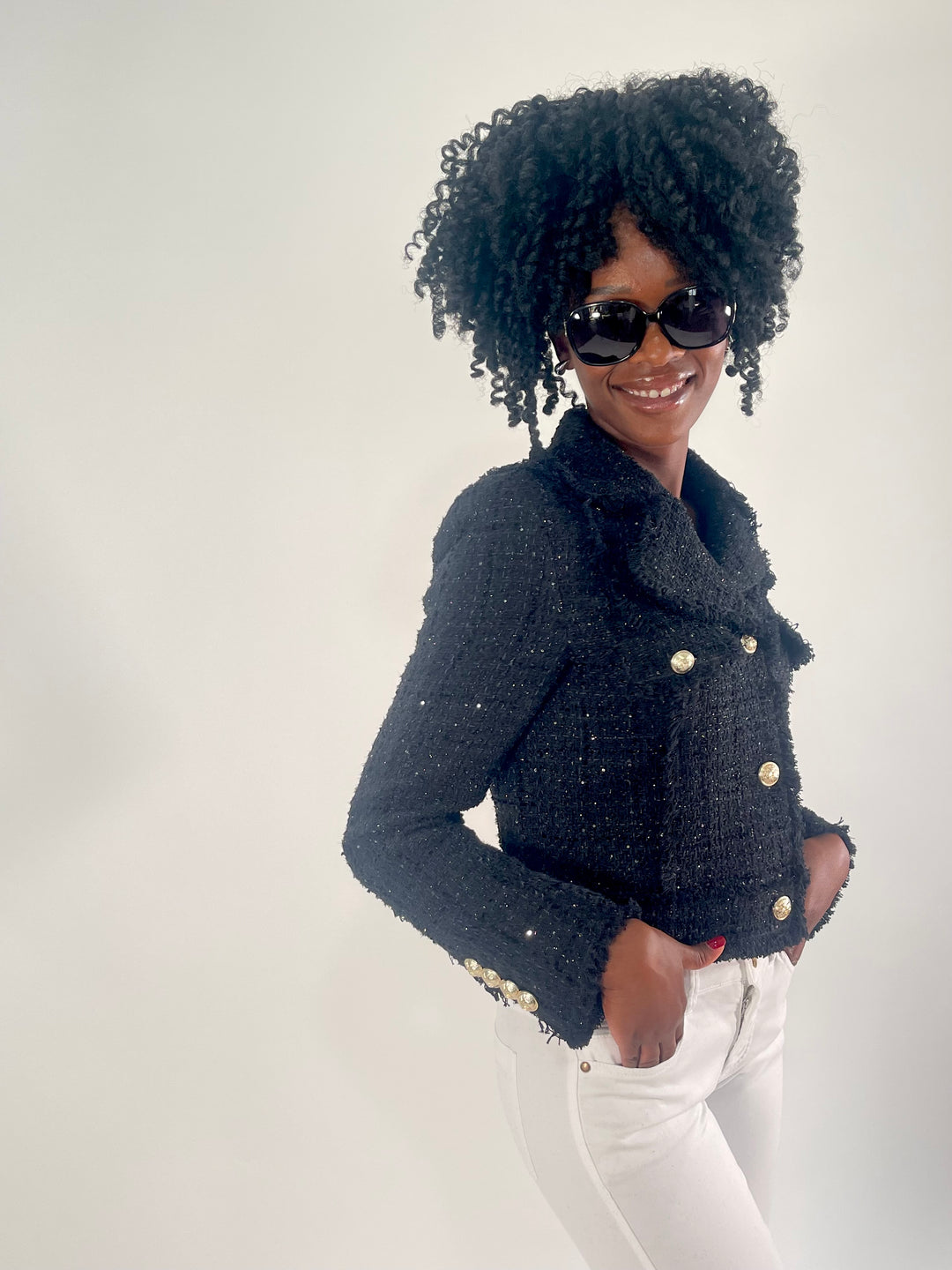 Blazer-Jacke Elegant mit Fransen-Details