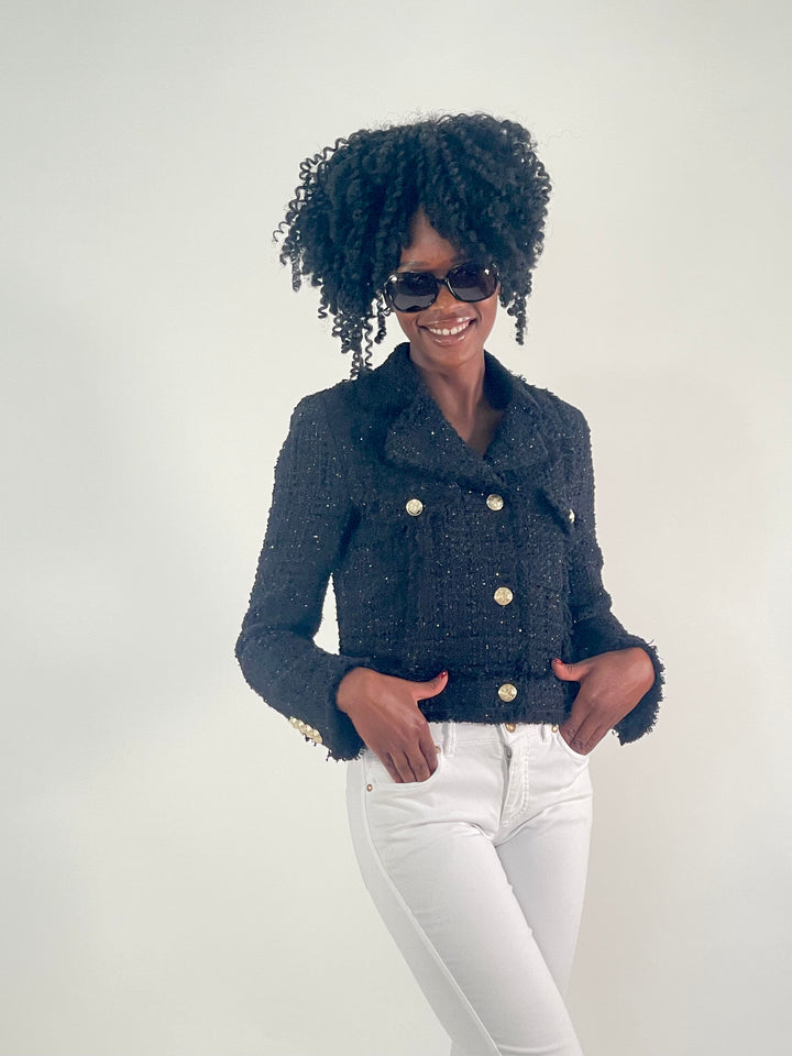Blazer-Jacke Elegant mit Fransen-Details