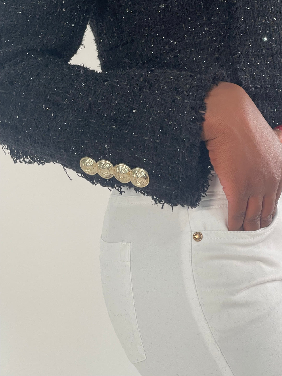Blazer-Jacke Elegant mit Fransen-Details
