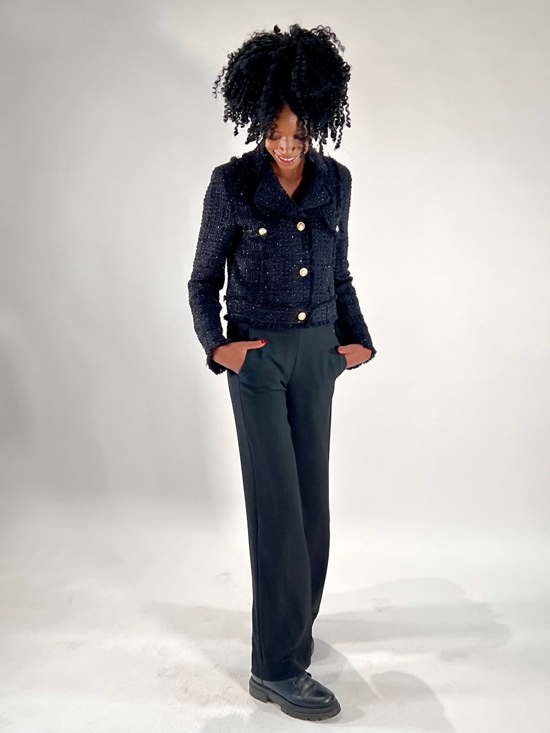 Blazer-Jacke Elegant mit Fransen-Details